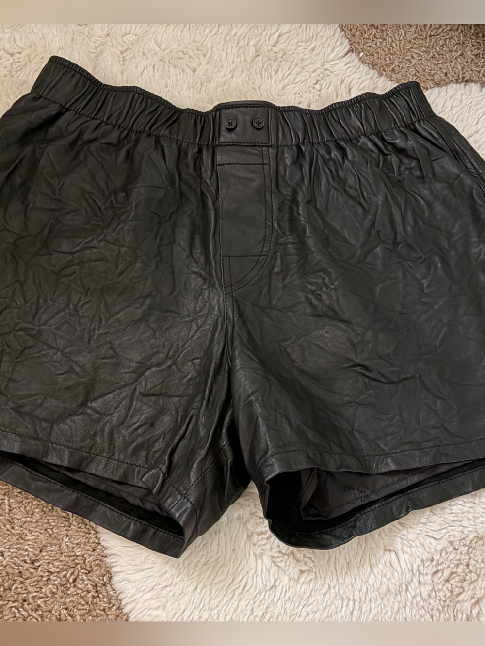 Zadig & Voltaire Black Faux Leather High-Waist Women's Shorts